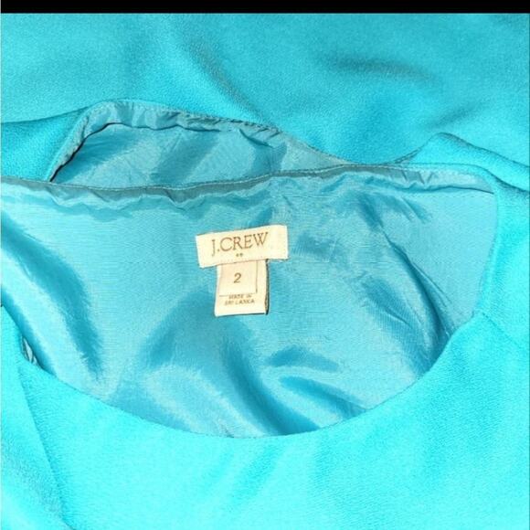 J.Crew size 2 turquoise midi dress - Picture 3 of 4
